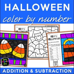Color by number addition and subtraction within 20 Halloween Fall