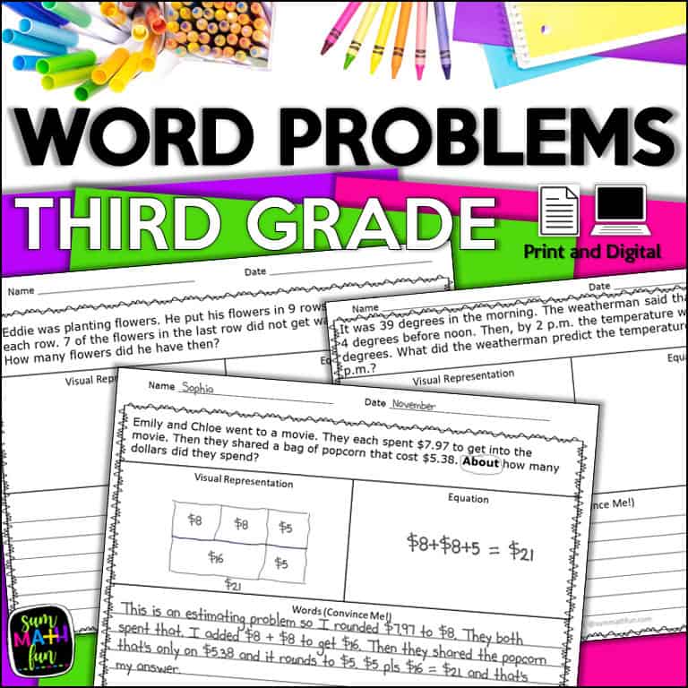 No Problem graphic organizer for 3rd grade word problems.
