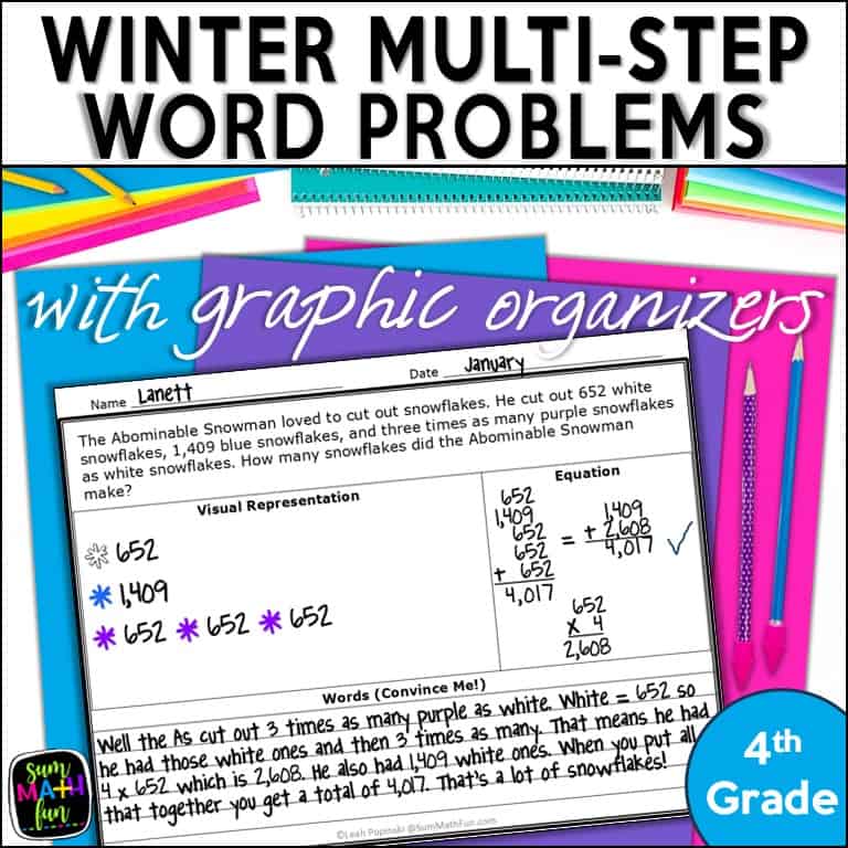 No Problem graphic organizer for 4th grade word problems.