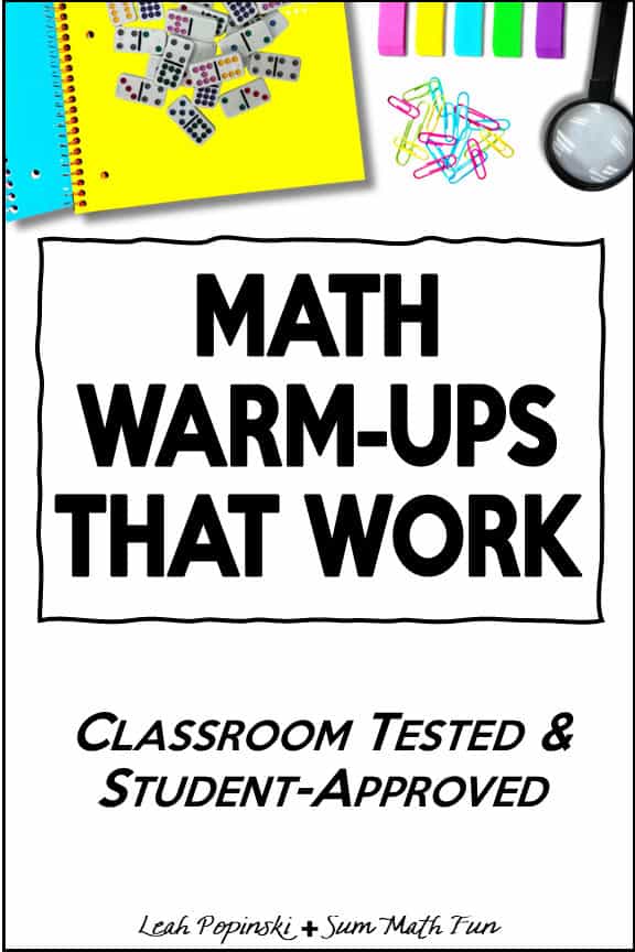 Pin with text “Math Warm-Ups That Work: Classroom-Tested & Student-Approved” for teachers looking for effective warm-ups.