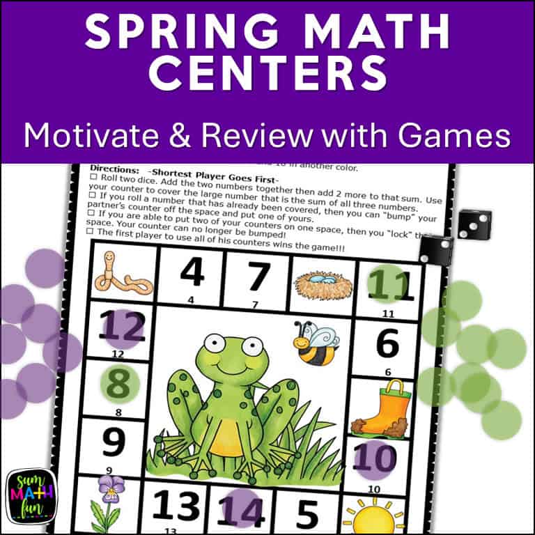 spring bump math games for elementary spring math centers